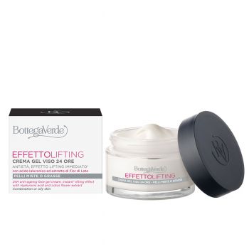 Crema de fata, de zi, cu efect de lifting, pentru ten mixt si gras, cu extract de unt de Shea, acid hialuronic si extract de flori de lotus