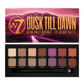 Paleta farduri de pleoape W7 Dusk Till Dawn Ultra Violet Neutrals, 14 culori