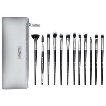 Set 12 pensule machiaj Senso Pro Milano Black Silver + Borseta