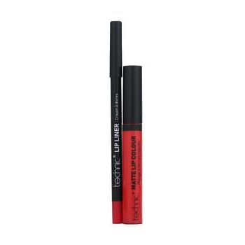 Set ruj de buze si creion contur Technic Lip Kit Matte Nuanta Lady Bird