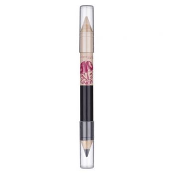 Creion de ochi cu doua capete Maybelline Big Eyes Liner, Nuanta 02 Black&Beige