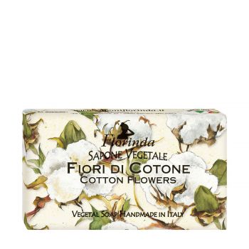 Vegetal soap handmade with cotton flowers 100 gr