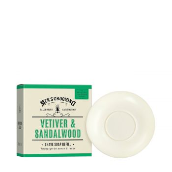 Men's grooming vetiver & sandalwood shave soap refill 100 gr