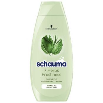 Sampon cu 7 Plante pentru Par Normal Spre Gras - Schwarzkopf Schauma 7 Herbs Shampoo for Normal to Greasy Hair, 400 ml