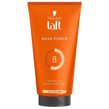 Gel de Par Max cu Fixare Mega Puternica pentru Barbati - Schwarzkopf Taft Maxx Power Styling Gel Up to 72 H Hold 8, 150 ml