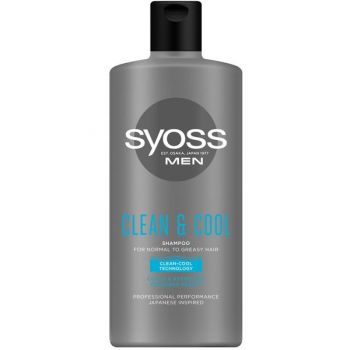 Sampon pentru Barbati pentru Par Normal pana la Gras - Syoss Men  Clean & Cool Shampoo for Normal to Greasy Hair, 440 ml