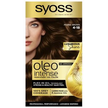 Vopsea de Par Demi-permanenta - Syoss Professional Performance Oleo Intense Permanent Oil Color, nuanta 4-18 Saten Mokka