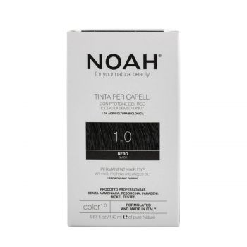 Hair dye, natural - permanent, 1.0 black 140 ml