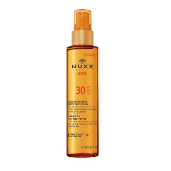 Sun tanning oil face and body high protection spf 30  150 ml