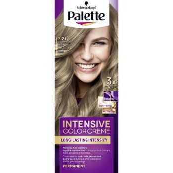 Vopsea de Par Permanenta - Schwarzkopf Palette Intensive Color Creme Long-Lasting Intensity Permanent, nuanta 7-21 Blond Cenusiu Mediu