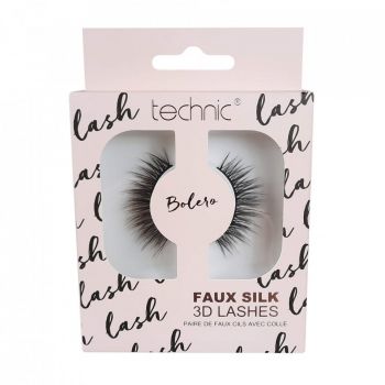 Gene false, Technic, Faux Silk 3D Lashes, Bolero, Adeziv inclus