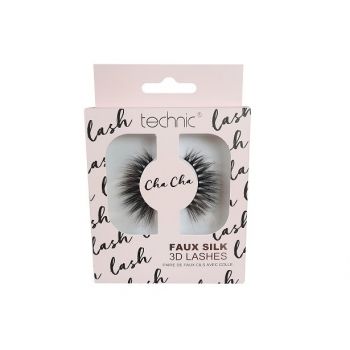 Gene false, Technic, Faux Silk 3D Lashes, Cha Cha, Adeziv inclus