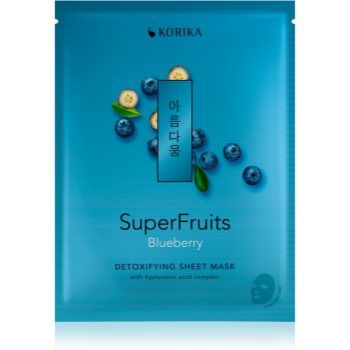 KORIKA SuperFruits Blueberry - Detoxifying Sheet Mask mască compresă hidratantă