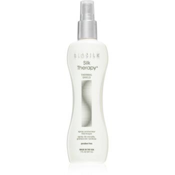 Biosilk Silk Therapy Thermal Shield spray cu protecție termică, pentru aranjarea cu placa și cu ondulatorul fara parabeni