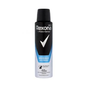 Deodorant Antiperspirant Spray pentru Barbati Invizibil - Rexona Men MotionSense Invisibil Ice Fresh 48h, 150ml de firma original