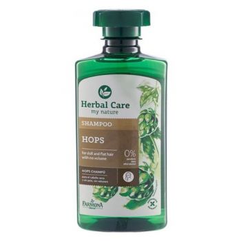 Sampon cu Extract de Hamei pentru Volum - Farmona Herbal Care Hops Shampoo for Dull and Flat Hair with No Volume, 330 ml