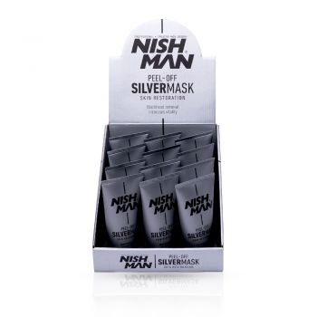 Pachet NISH MAN - Masca pentru Puncte Negre - 150ml - Silver - 12 buc