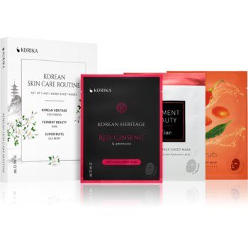 KORIKA KOREAN SKIN CARE ROUTINE SET OF 3 ANTI-AGING SHEET MASKS set antirid