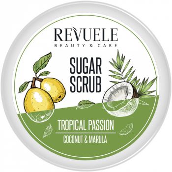 Scrub cu Zahar pentru Corp cu Cocos si Marula Revuele Tropical Passion, 200 ml