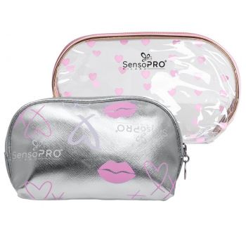 Portfard Travel Transparent & Silver, SensoPRO Universe, set 2 buc