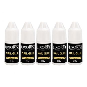 Lipici Unghii Tipsuri Nail Glue LUXORISE, set 5 x 5g