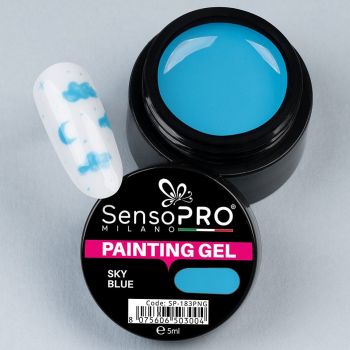 Gel UV Pictura Unghii Sky Blue 5ml, SensoPRO Milano