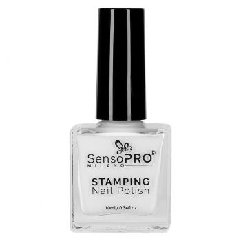 Lac de Unghii pentru Stampila, SensoPRO Milano, White 10ml