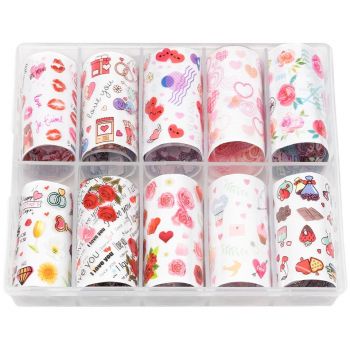 Set Folii Transfer LUXORISE #39 Lovely Hearts, 10 buc