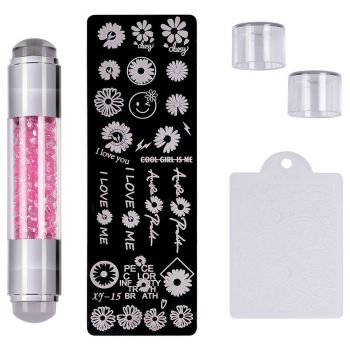 Set Stampila Unghii + Matrita Crystal Nail Art, XY-15 - SensoPRO Milano