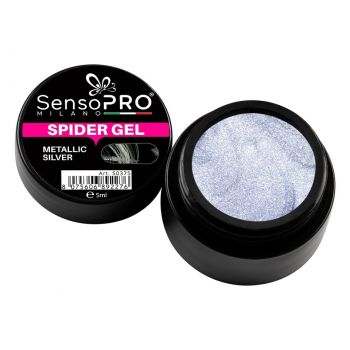 Spider Gel SensoPRO Milano Metallic Silver, 5 ml