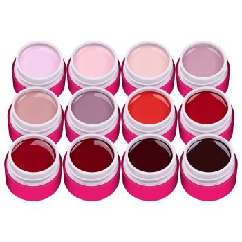 Set 12 Geluri UV Colorate SensoPRO Milano - Nude & Red Collection de firma original