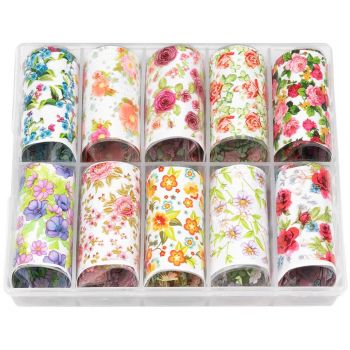 Set Folii Transfer LUXORISE Flower Paradise, 10 buc