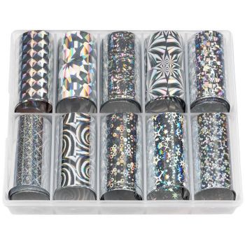 Set Folii Transfer LUXORISE Silver Opulence, 10 buc