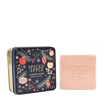 Spiced apple luxury soap in a tin 100 gr