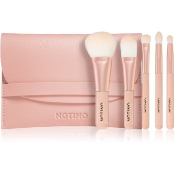 Notino Pastel Collection Travel brush set with pouch set de călătorie cu pensule