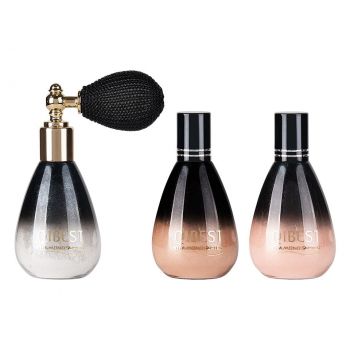 Spray Iluminator Pudra cu Pompita Qibest Diamond Highlighter, set 3 buc