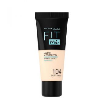 Fond de ten, Maybelline, FIt Me Matte Poreless, 104 Soft Ivory, 30 ml ieftin