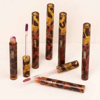 Set 6 Rujuri Lichide Mate Qibest Leopard Print Non-Stick ColorLip Gloss #02 ieftin