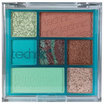 Paleta fard de ochi, Technic , Peppermint Cream, 7 culori