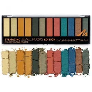 Paleta farduri de ochi, Manhattan, Eyemazing Palette, 12 culori, 007 Jewel Rocks Edition la reducere