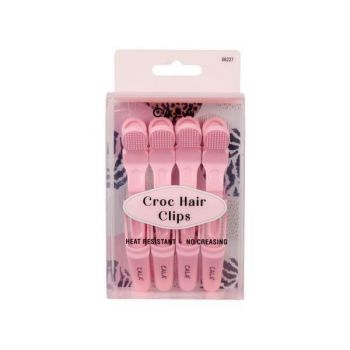 Clame Profesionale pentru Sectionarea Parului Cala Croc Hair Clip - Soft Pink