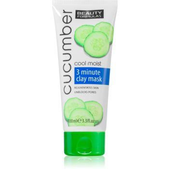 Beauty Formulas Cucumber masca pentru curatare profunda cu argila