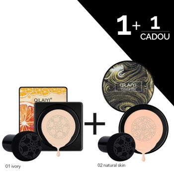 CC Cream Air Cushion Citrus Glow Vitamin C , Ivory + Fond de Ten BB Cream Water Beauty Glow, Natural Skin