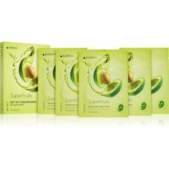 KORIKA SuperFruits set de măști de față la un preț mai avantajos Avocado(cu efect de nutritiv)