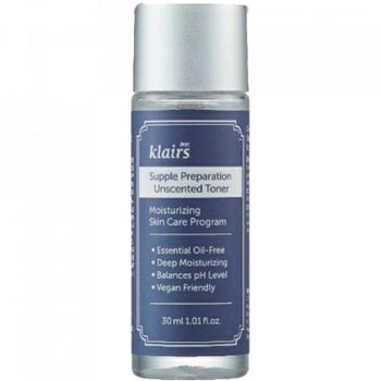 Toner de fata fara parfum Klairs Supple Preparation (Gramaj: 30 ml, Concentratie: Toner facial)