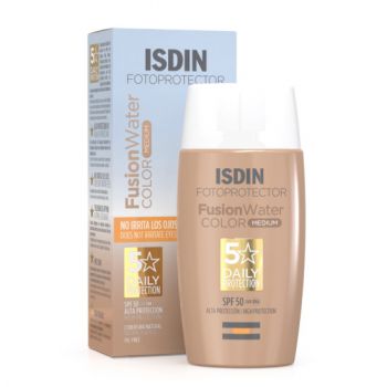 Crema de protectie solara pentru fata cu SPF 50 Isdin Fusion Water Color, 50 ml (Concentratie: Protectie solara, Culoare produse: Light)