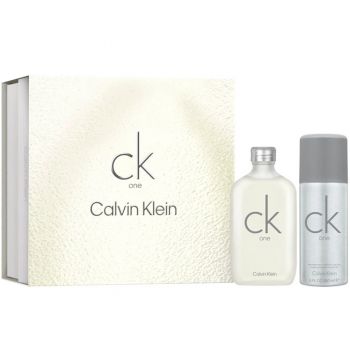 Set Cadou Calvin Klein CK One, Apa de toaleta (Continut set: 100 ml Apa de Toaleta + 150 ml Deodorant spray)