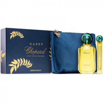 Set cadou Chopard Happy Lemon Dulci, Apa de parfum, Femei (Continut set: 100 ml Apa de Parfum + 10 ml Apa de Parfum + Geanta)