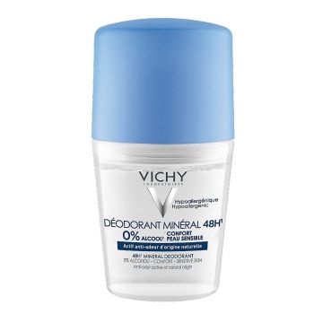 Vichy Deodorant roll-on mineral fără săruri de aluminiu 48h, 50 ml (Concentratie: Roll-On, Gramaj: 50 ml)