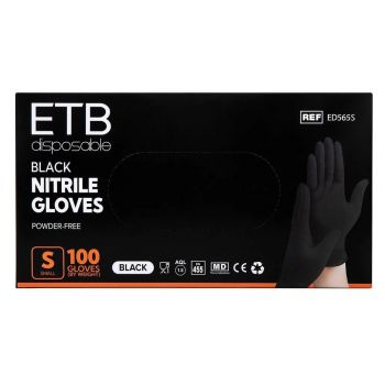 Manusi Nitril Negre S, 100 Buc